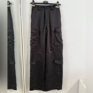 Love Tree Black Cargo Pants Straight Leg Cotton Blend